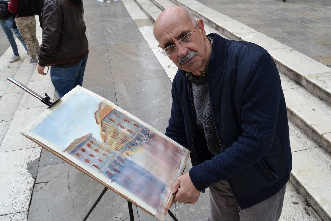 Un centenar de pintores de Andalucía Oriental celebraron el domingo, 25 de noviembre, el Día Mundial de la Acuarela, en el entorno de la Catedral de Granada