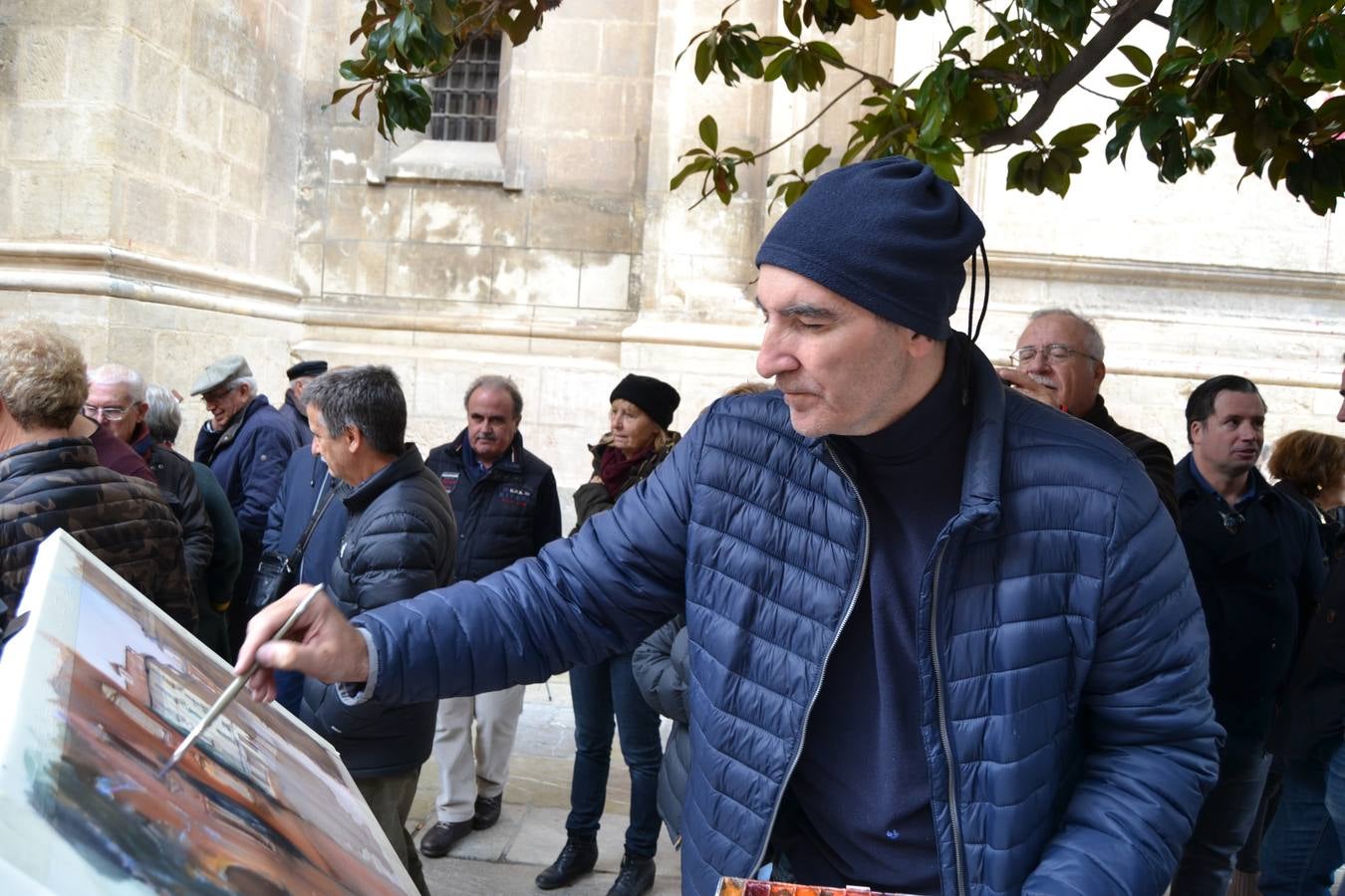 Un centenar de pintores de Andalucía Oriental celebraron el domingo, 25 de noviembre, el Día Mundial de la Acuarela, en el entorno de la Catedral de Granada