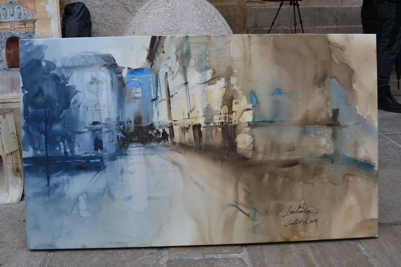 Un centenar de pintores de Andalucía Oriental celebraron el domingo, 25 de noviembre, el Día Mundial de la Acuarela, en el entorno de la Catedral de Granada