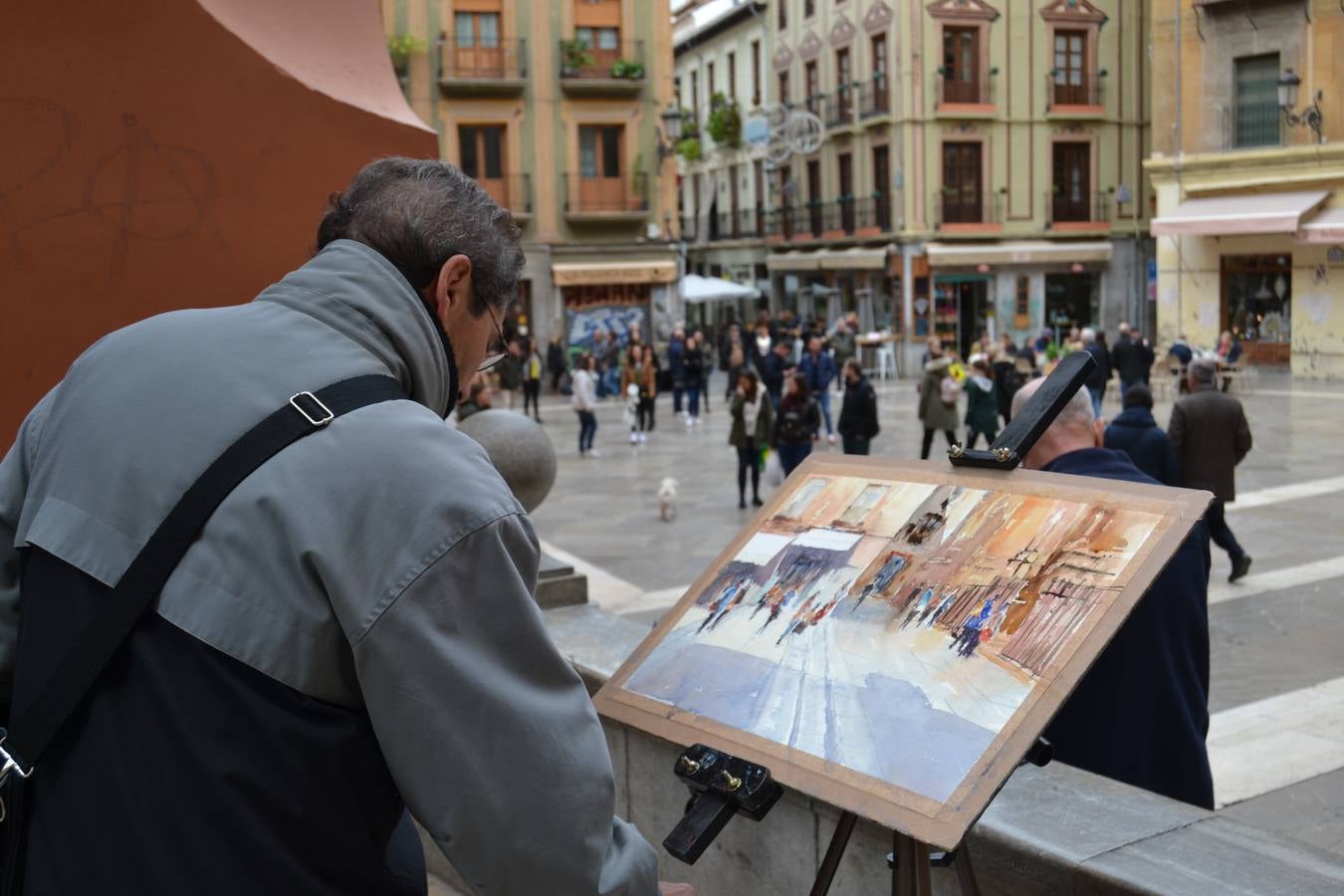 Un centenar de pintores de Andalucía Oriental celebraron el domingo, 25 de noviembre, el Día Mundial de la Acuarela, en el entorno de la Catedral de Granada