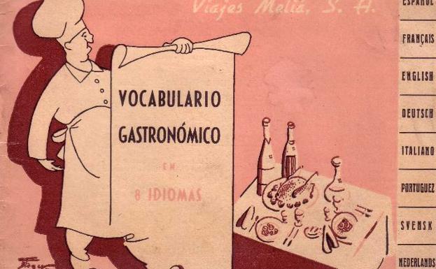 Vocabulario gastronómico de Meliá, años 50.