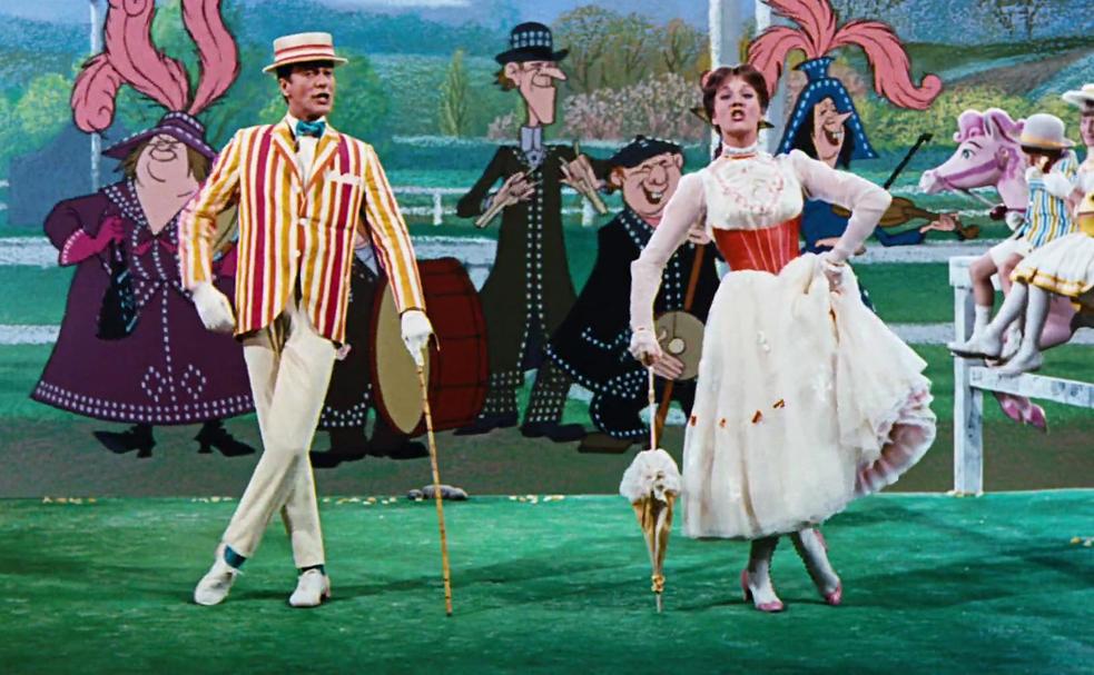 Dick Van Dyke y Julie Andrews, en una escena de la película de Disney.