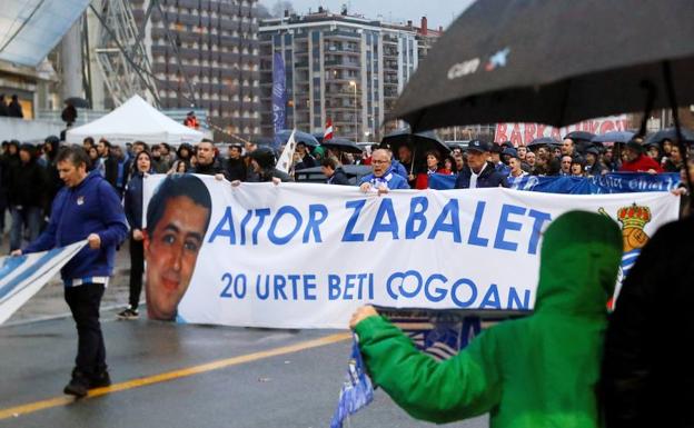 Homenaje a Aitor Zabaleta, en San Sebastián. 