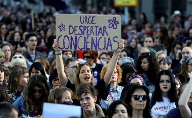 Una de las manifestaciones que se realizaron en España tras conocerse la sentencia de 'La Manada'.