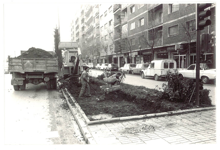 Ejemplo del tipo de fuente que se instalaron en los parterres