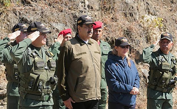 Maduro, durante un ejercicio militar este viernes.