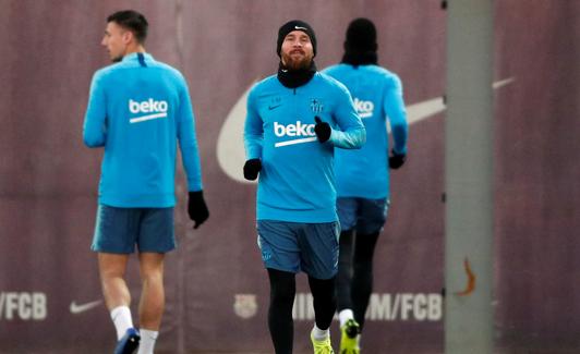 Leo Messi, en la sesión vespertina del martes