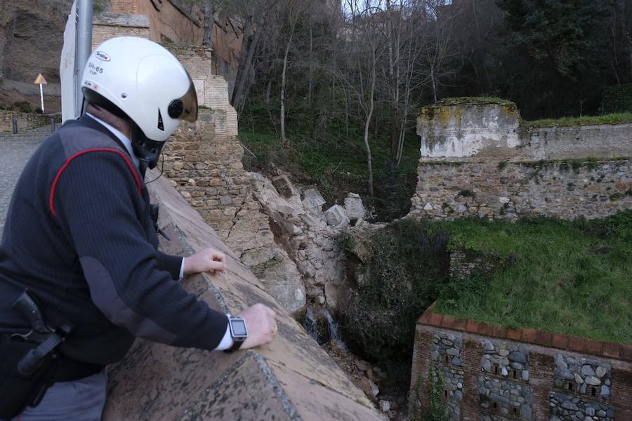 La zona está siendo intervenida por los técnicos de la Alhambra y el Ayuntamiento de Granada dentro del ambicioso plan para restaurar el paseo Romayla