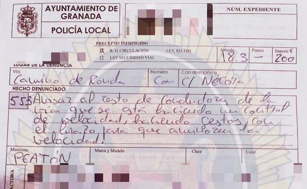 Esta es la multa en Granada si avisas de un control de velocidad