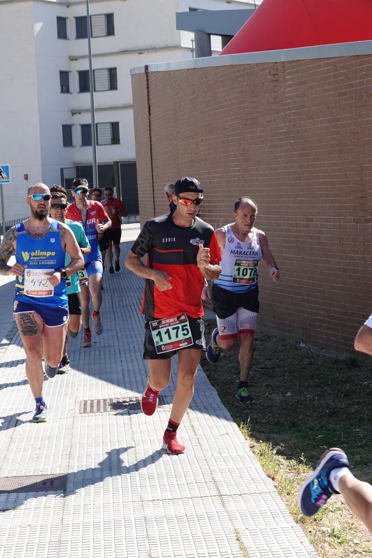 Manuel Santiago entra vistorioso a meta en la prueba de fondo de Loja. También lo hace victoriosa la más veterana de la cita. Y cientos de corredores desilan camino de la llegada al tartán.