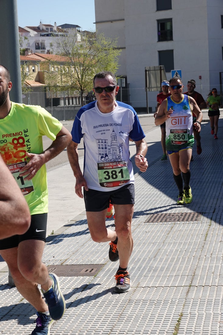 A algunos participantes parece que los 10 kilómetros del reccorido de la prueba de fondo de Loja se les hace leve a tenor de sus sonrisas y buen rollo. Otros en cambio parecen sufrir más o simplemente se concentran para disfrutar de la carrera.