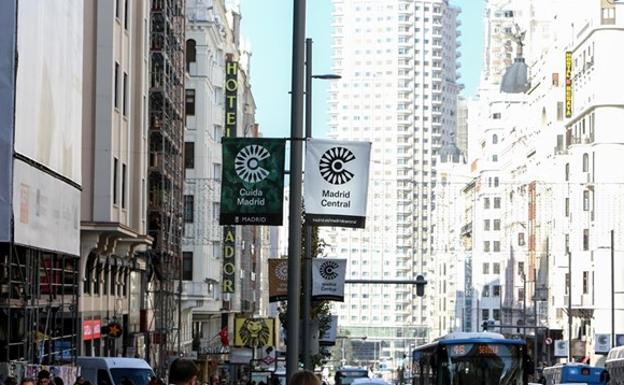 La Gran Vía, calle incluida en Madrid Central.