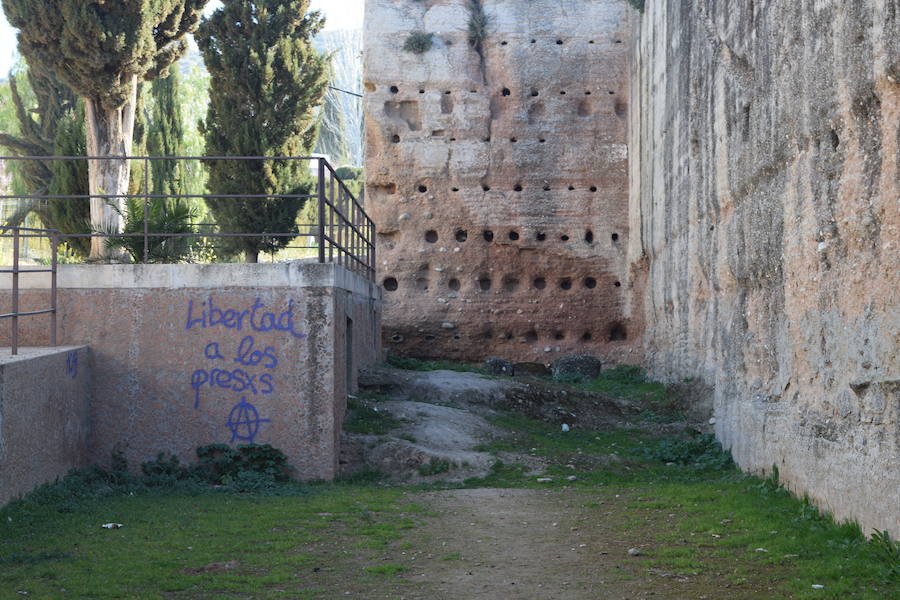 Algunos de los grafitis localizados en la muralla de la Alberzana, otros espacios del Albaicín y el Centro. 