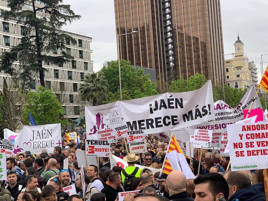 Seis organizaciones jienenses marchan junto a casi un centenar de colectivos de 23 provincias en una manifestación en Madrid