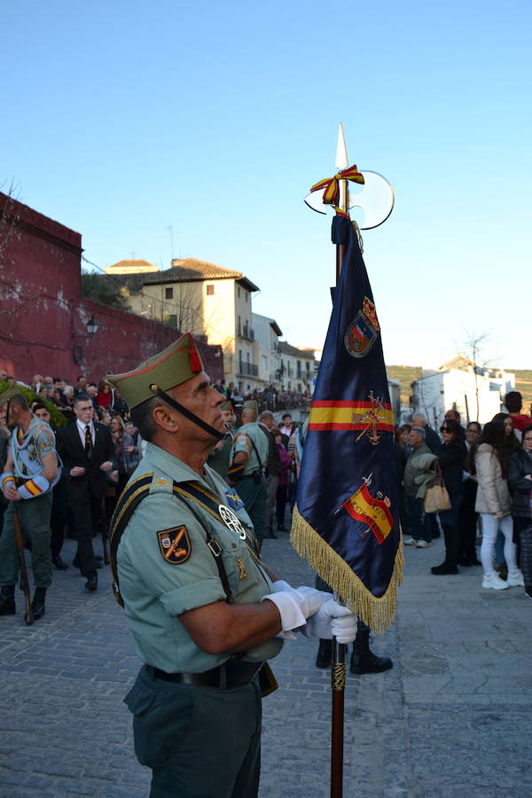 El Viernes de Dolores, la imagen de la Patrona de Alhama realizó su recorrido habitual hasta el Barrio de la Joya acompañada por centenares de alhameños y devotos de esta Virgen procedentes de otros puntos de Granada.