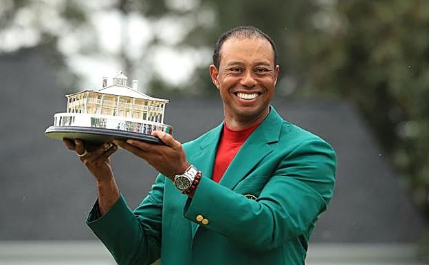 Tiger Woods, tras ganar el Masters de Augusta. 