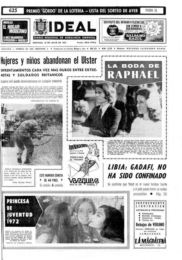 16 de julio de 1972. La boda de Raphael.