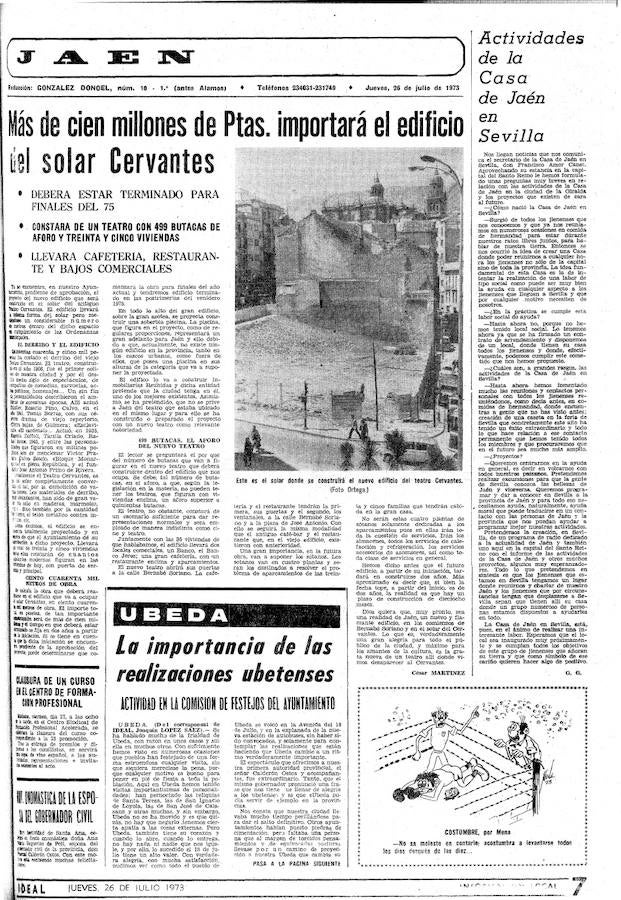 El 26 de julio de 1973. Derribo del Teatro Cervantes.