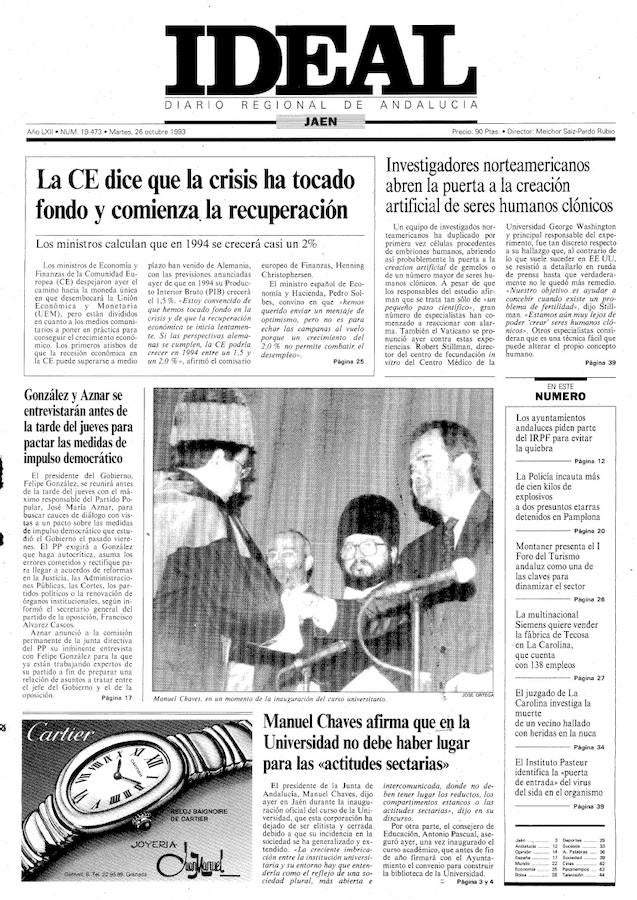 26 de octubre de 1993. Primer curso de la Universidad de Jaén.