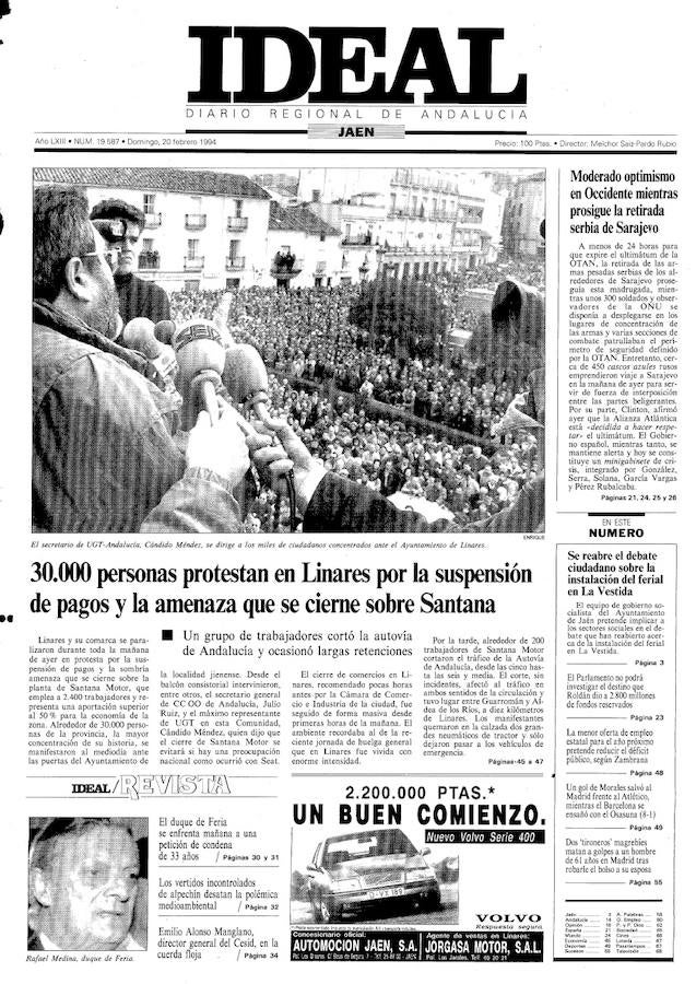 20 de febrero de 1994. Protestas de los trabajadores de Santana.