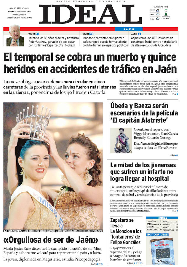 30 de marzo de 2004. La jienense María Jesús Ruiz en proclamada Miss España.