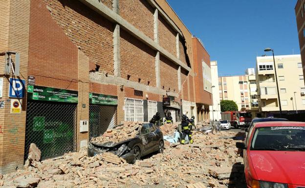 La zona del edificio derruido, en fotos