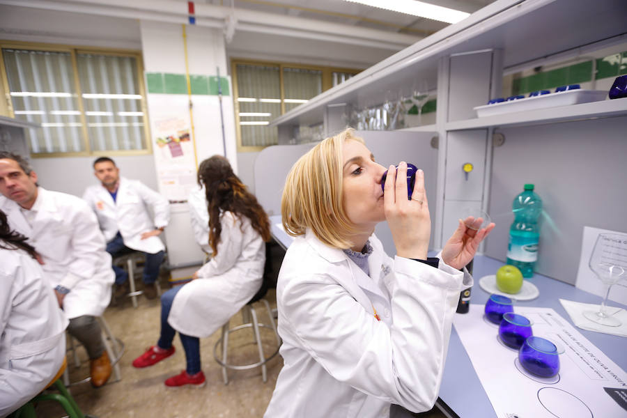 Imagen secundaria 2 - Laura Valverde, en plena cata de aceite