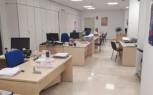 La imagen del Juzgado vacío.