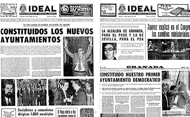 Cobertura del periódico IDEAL de la constitución del Ayuntamiento de 1979.