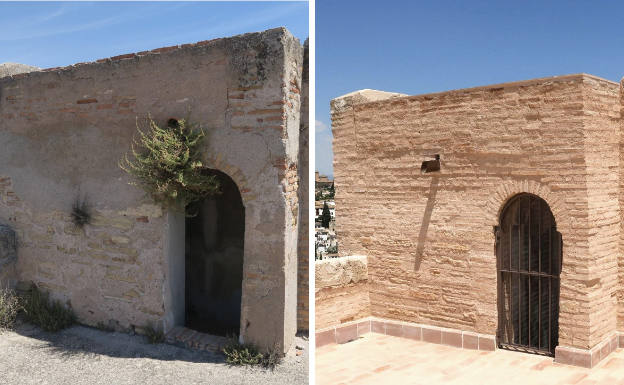 Mira la diferencia del antes y despuésde las Torres Bermejas tras su restauración.