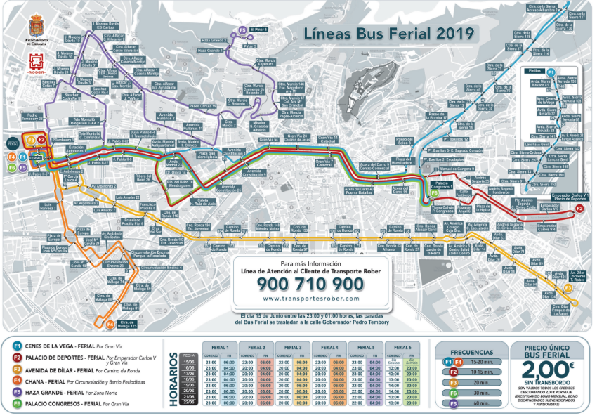 Mapa de líneas del Bus Ferial