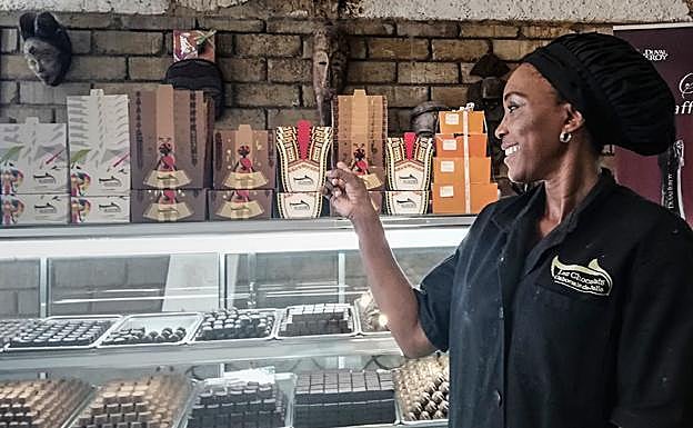 Una tienda de chocolates en Libreville, en Gabón. 