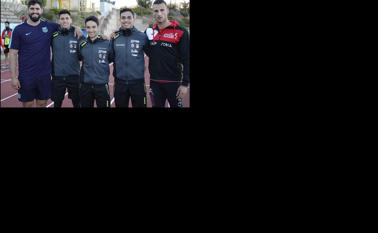Lorenzo Hernández, Dani Rodríguez, Ignacio Fontes, Arián Téllez y Mario López en Soria. 