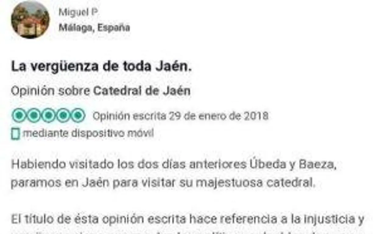 La queja sobre la Catedral de Jaén que se ha hecho viral