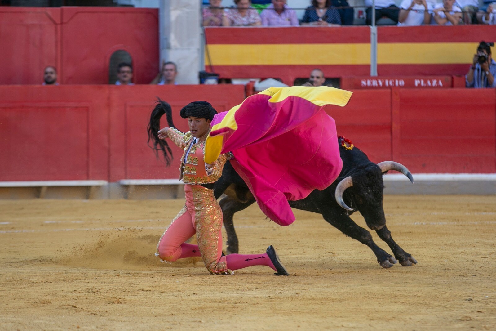 Borja Collado y Miguel Aguilar ponen broche triunfal a la feria del Corpus. El bastetano Aquilino Girón, que cortó una oreja y acreditó sobrado valor, acabó en la enfermería con una lesión en la rodilla