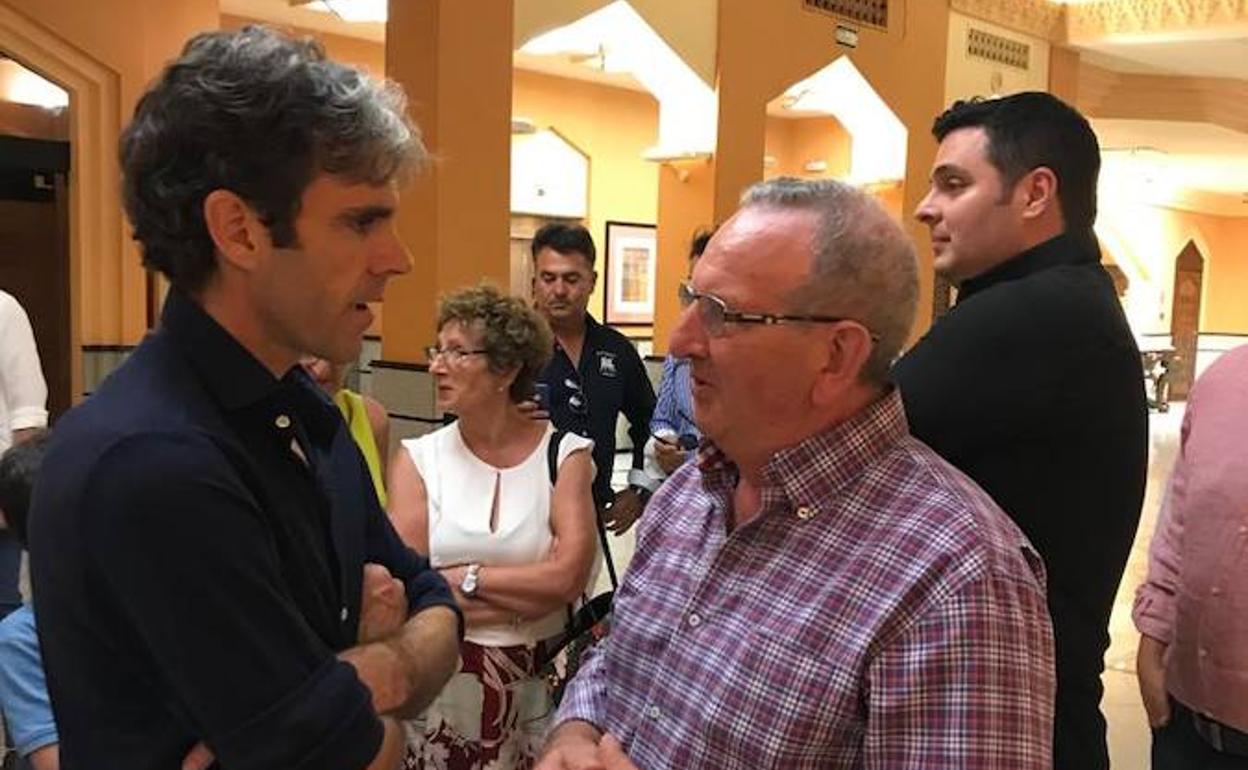 José Tomás e Indalecio García, durante su encuentro en el Hotel Saray.