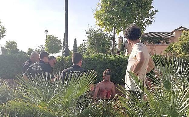 El varón herido en el suceso de este domingo, que tuvo que ser intervenido. 