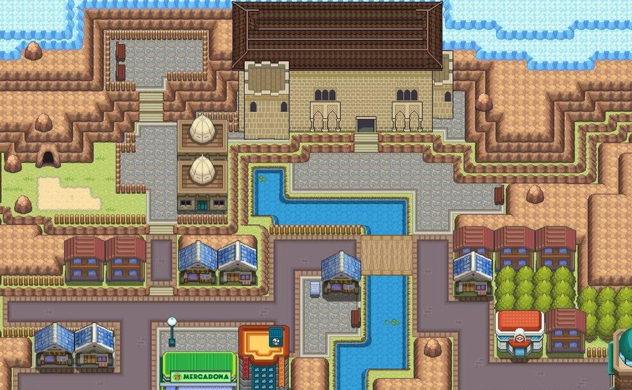 Mapa de Granada dentro del juego Pokemon Iberia. 