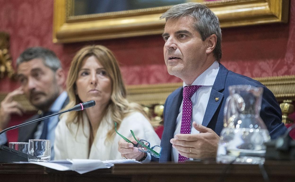 Césa Díaz, durante el último pleno del Ayuntamiento