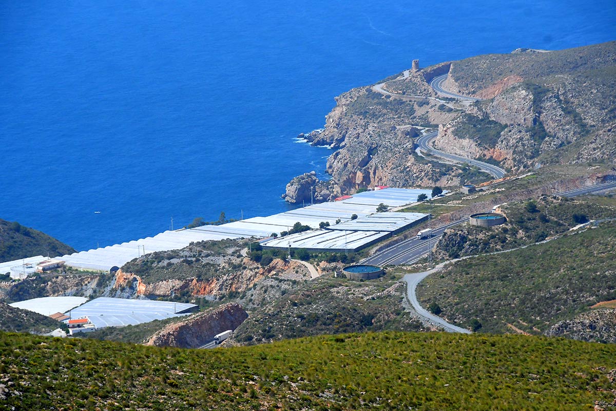 El pico del Águila se alza desde los acantilados de la Rijana para convertirse en el techo del litoral de Granada. Es la más alta atalaya costera, un picacho utilizado como refugio desde el neolítico, donde sobreviven especies únicas
