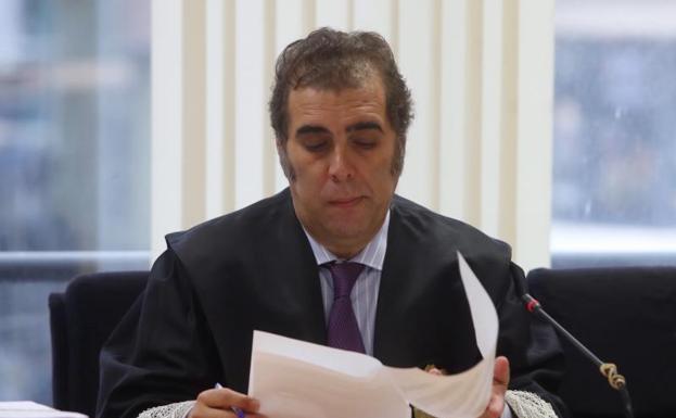 El juez Sánchez Magro, durante la vista de medidas cautelares por el contencioso Liga-FEF por los horarios.