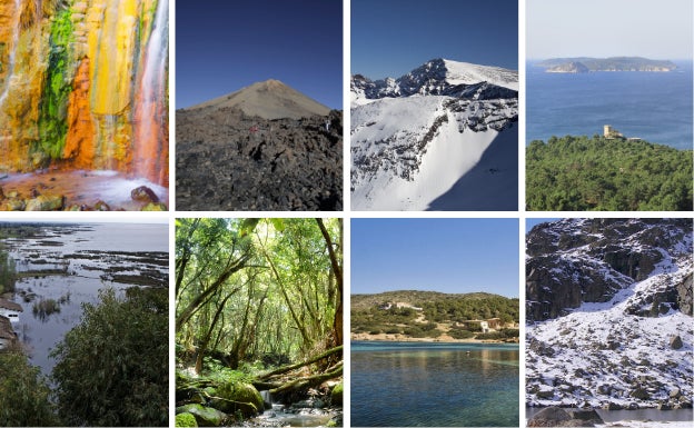 España cuenta con 15 Parques Nacionales, cuyo objetivo es asegurar la conservación de los valores naturales de esa zona, compatibilizando esta labor con el uso y disfrute por parte de los ciudadanos. El primer parque declarado como Nacional fue el de 'Montaña de Covadonga' (hoy renombrado como 'Picos de Europa') en 1918. El último en incorporarse a la lista fue el de Guadarrama, declarado como tal en 2013