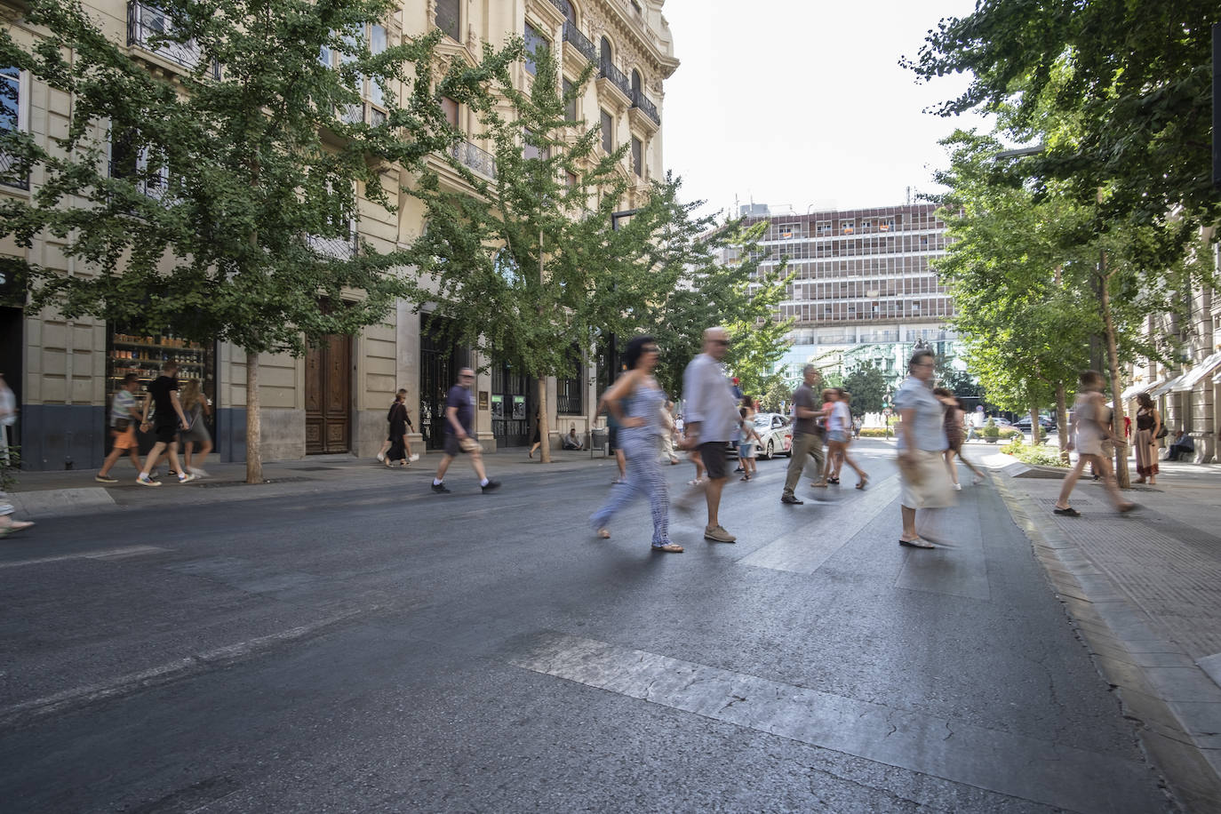El paso de peatones de la Gran Vía es otro de los afectados.