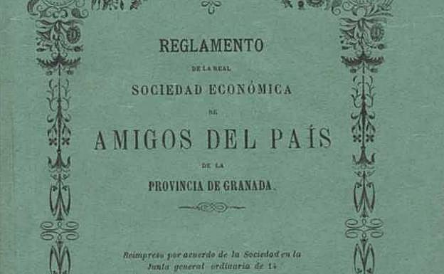 Portada del boletín con el reglamento de la Sociedad Económica de Amigos del País. 