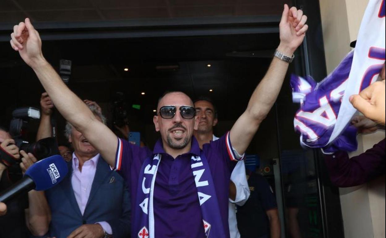 Franck Ribéry, a su llegada a Florencia.