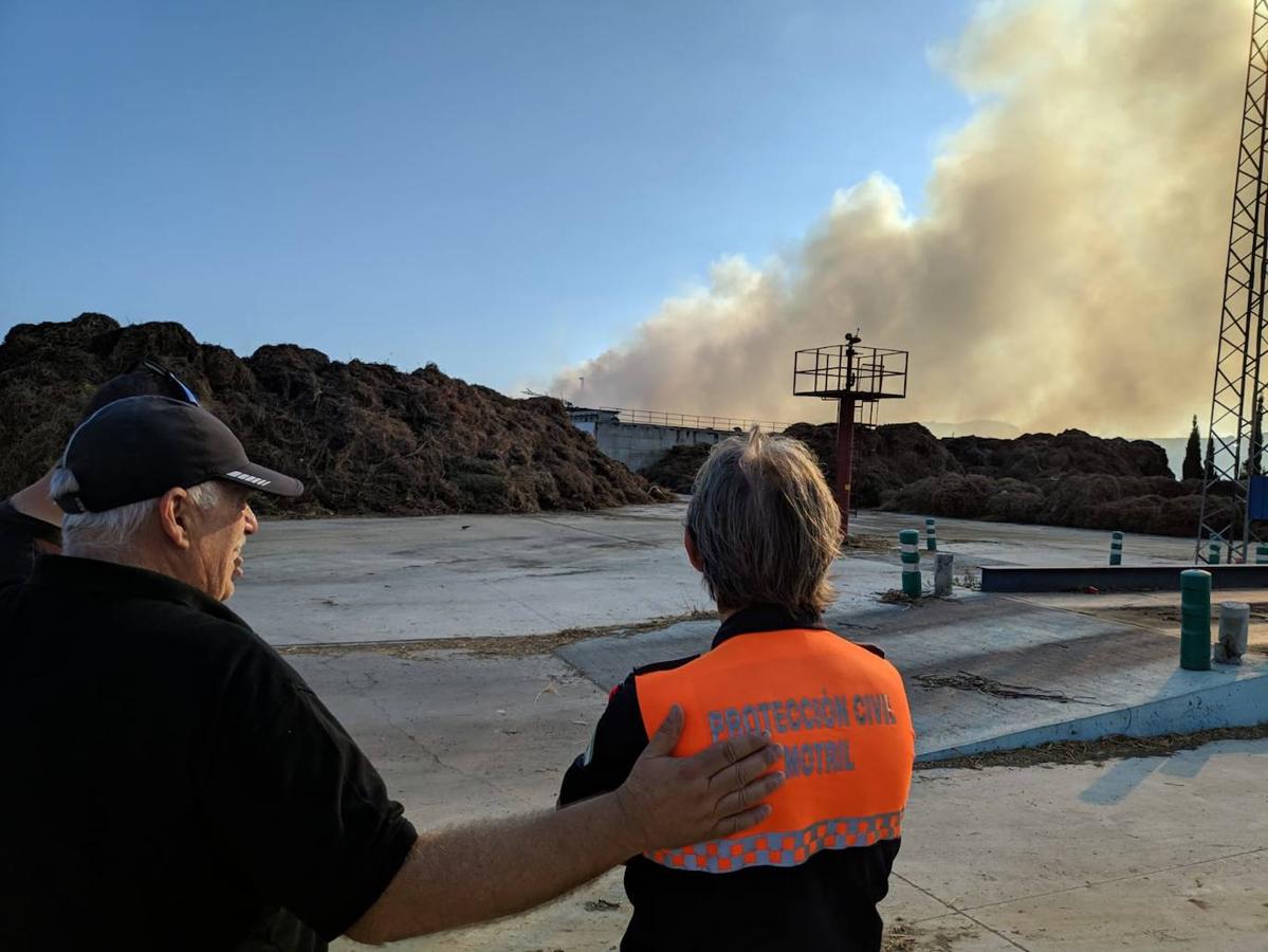 La aparatosa columna de humo impidió la visibilidad de los conductores en la carretera