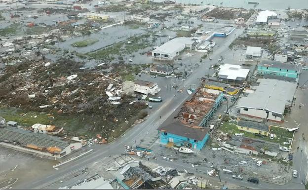 Vista aérea de las islas Ábaco, donde el huracán 'Dorian' ha golpeado con más fuerza.