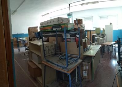 Imagen secundaria 1 - El colegio San Francisco de Cájar, de obras pocos días antes del inicio del curso escolar.