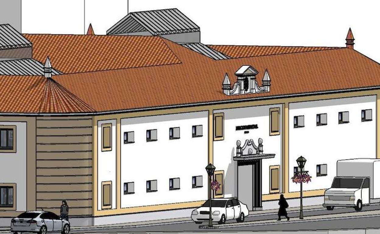 Así quedará el mercado cuando la fachada esté terminada.