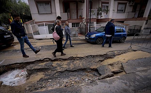 Efectos de la tromba de agua en el municipio de Las Gabias. 